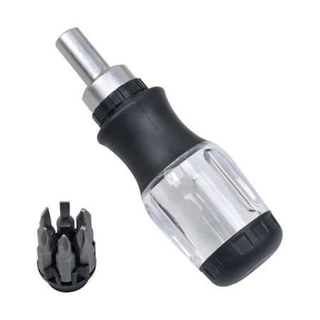 Gourmetgalley XD14020 6 in 1 Stubby Ratcheting MultiBit Screwdriver, 6PK GO2512316